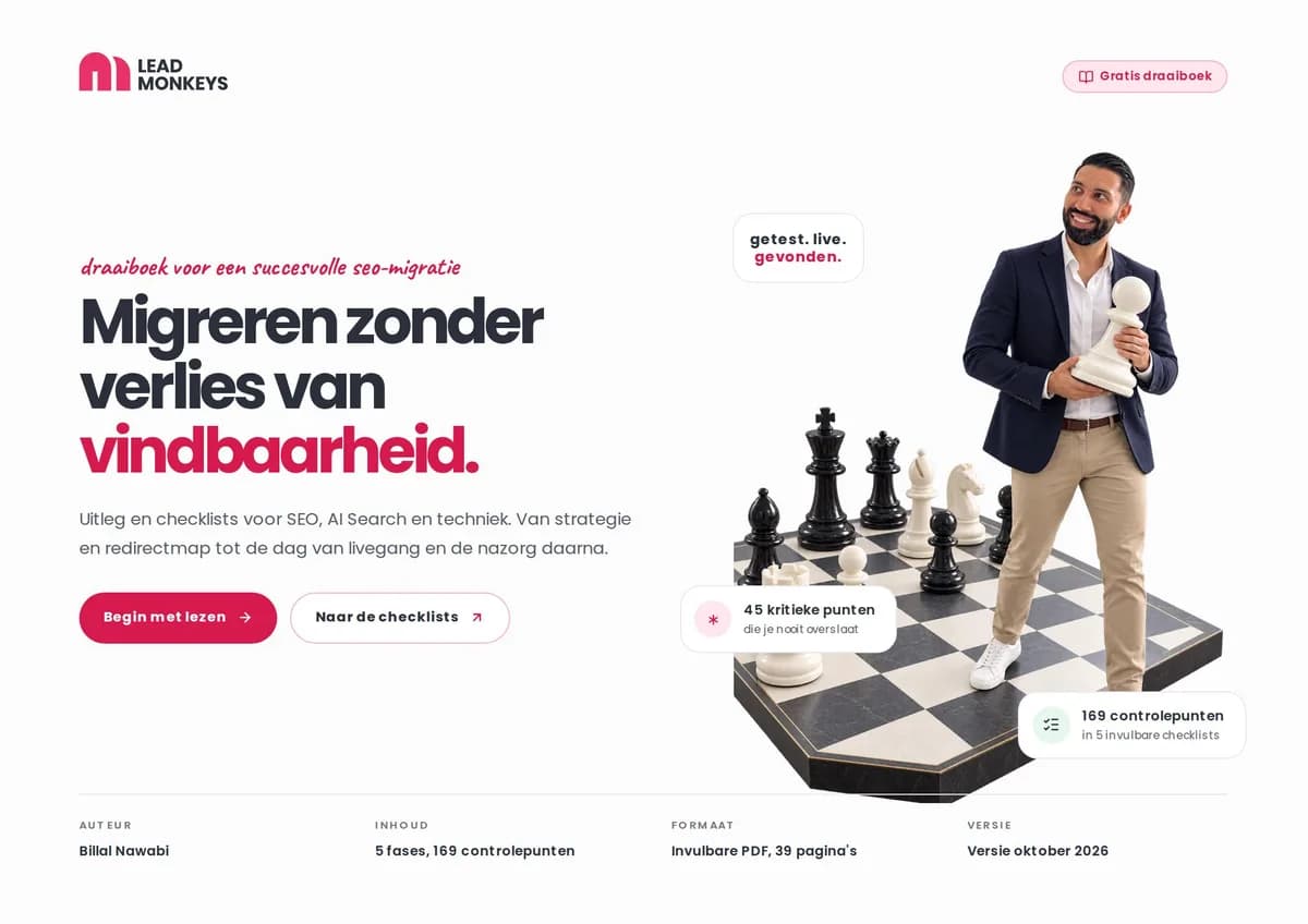 Voorkant van het Draaiboek SEO-migratie: Migreren zonder verlies van vindbaarheid