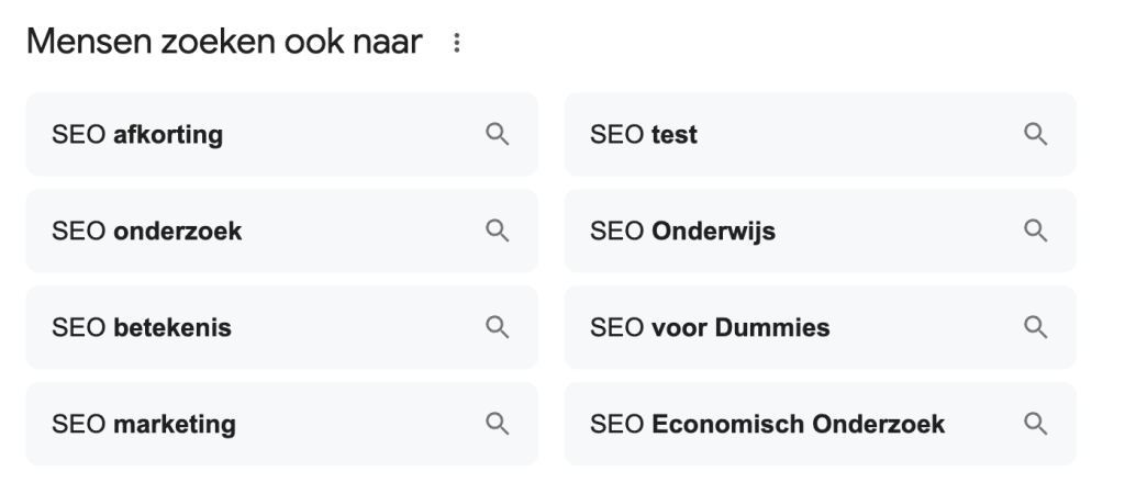 Mensen zoeken ook naar SEO